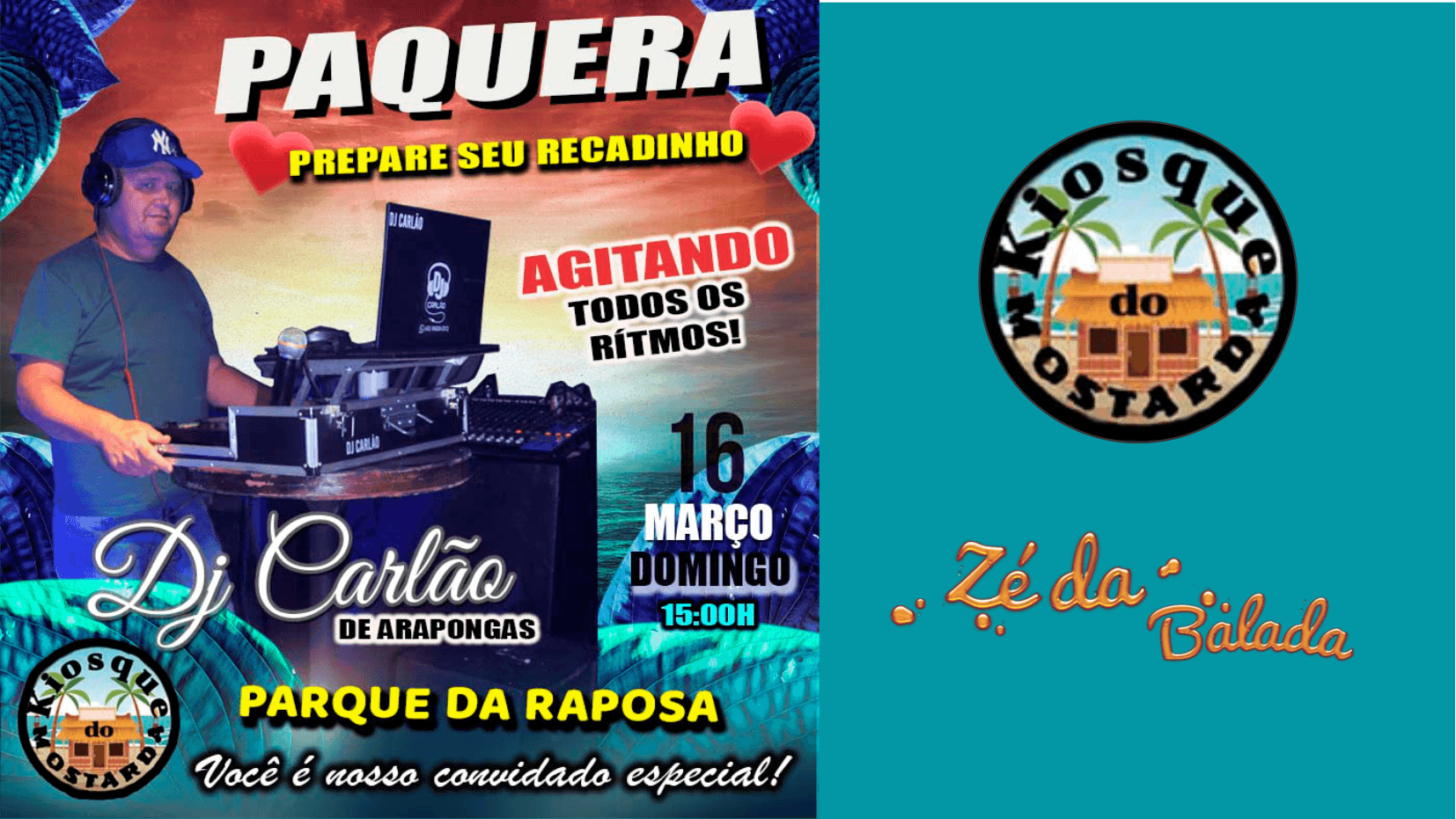 Paquera com Dj Carlão no Kiosque do Mostarda 