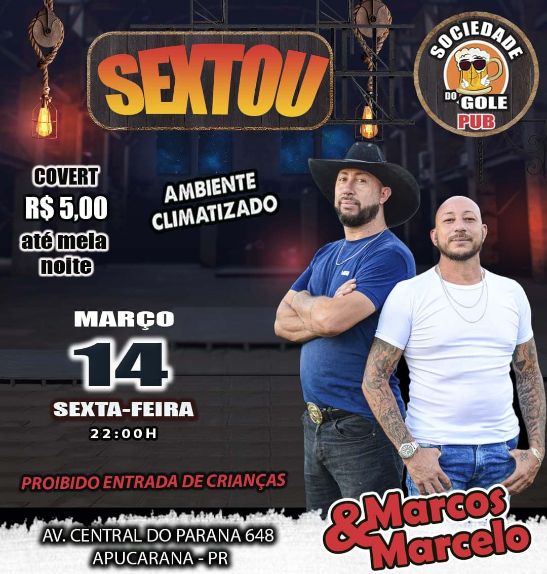 Marcos e Marcelo na Sociedade do Gole Pub 